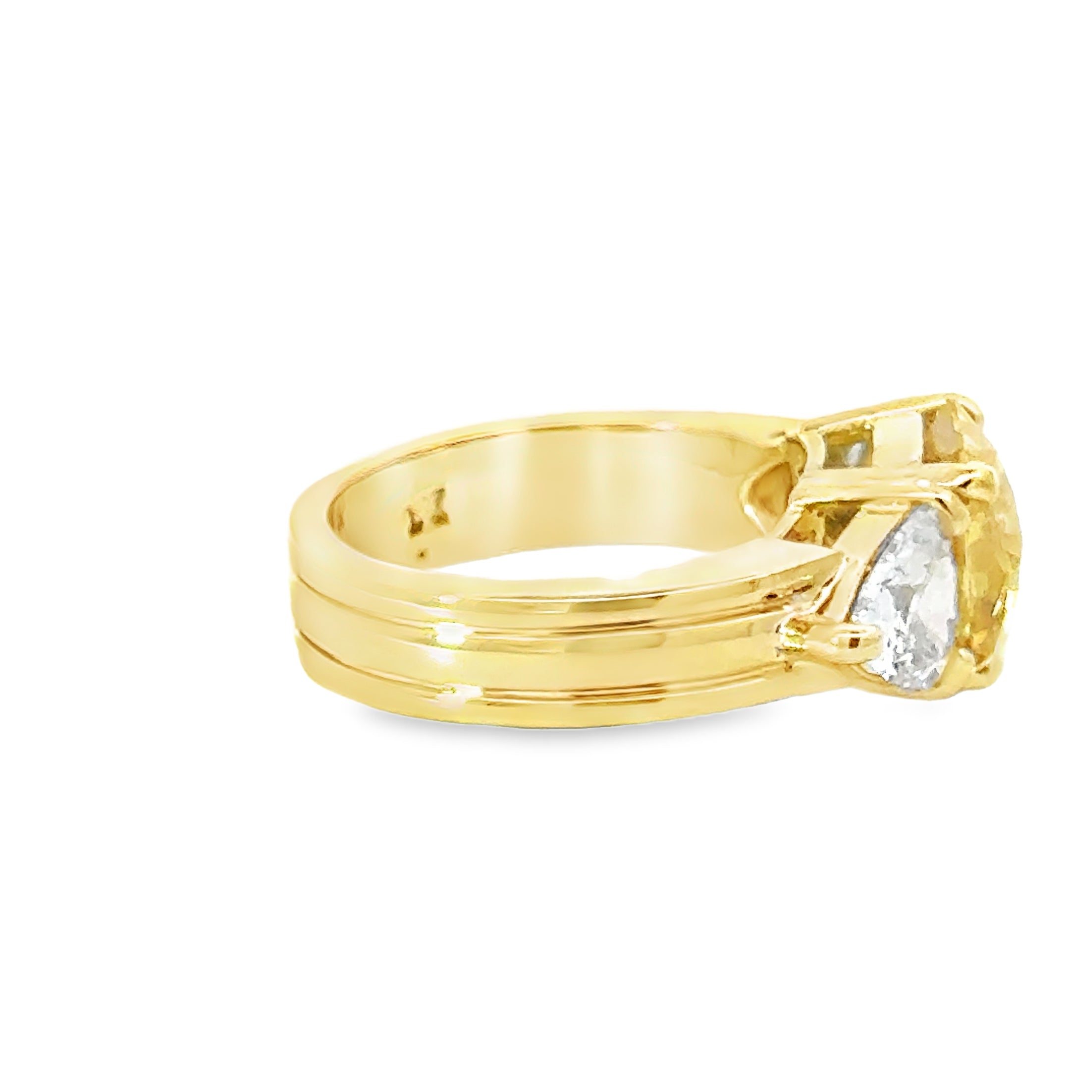 18 Karat Gold Yellow Sapphire and Diamond Ring
