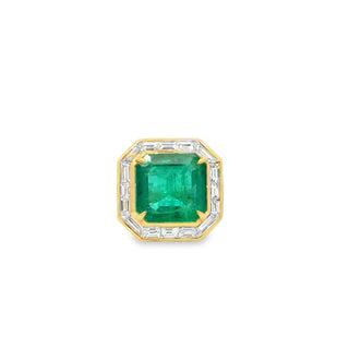 7.70 CARAT EMERALD AND DIAMOND RING