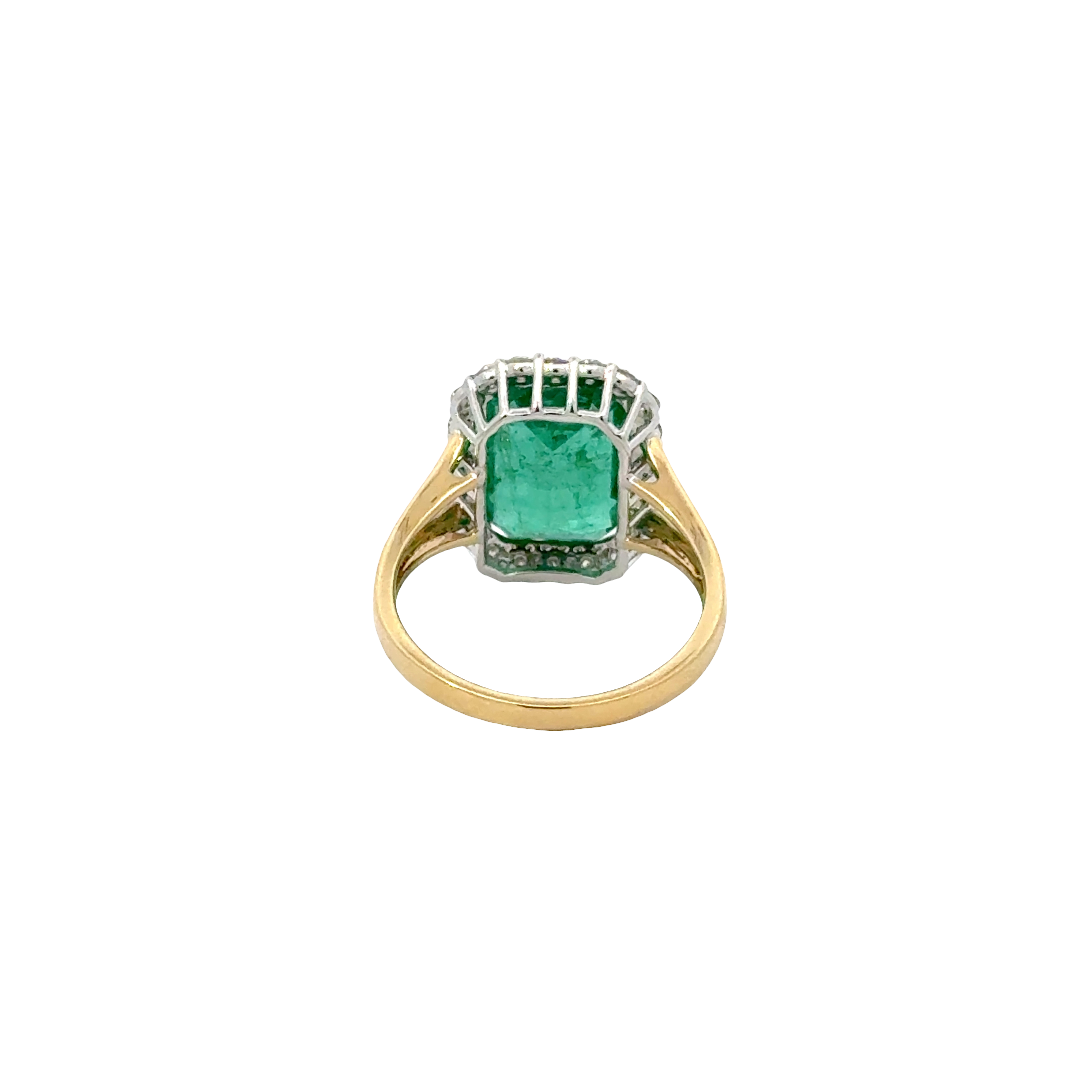 18 KARAT EMERALD AND DIAMOND RING
