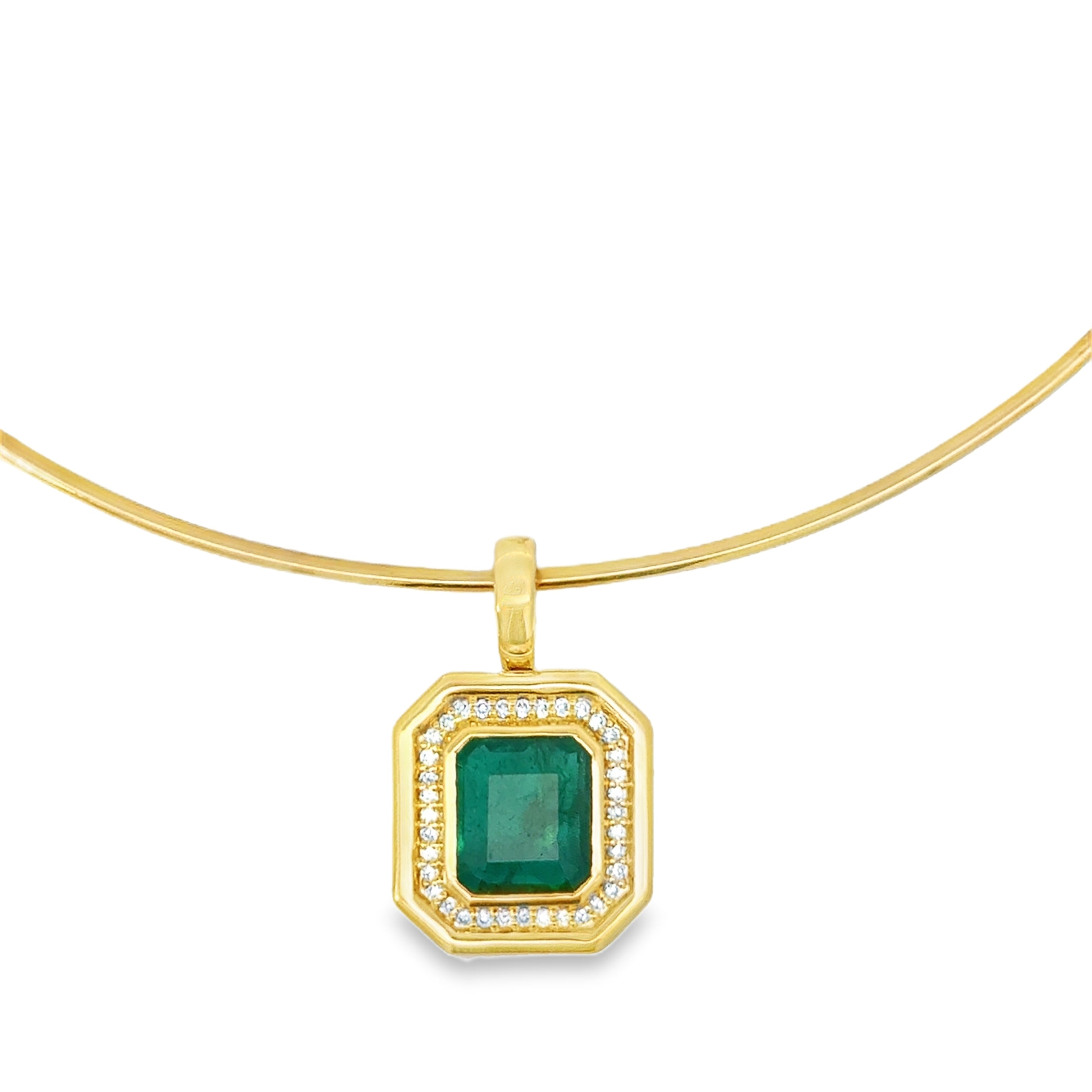 5.05 CARAT EMERALD AND DIAMOND PENDANT