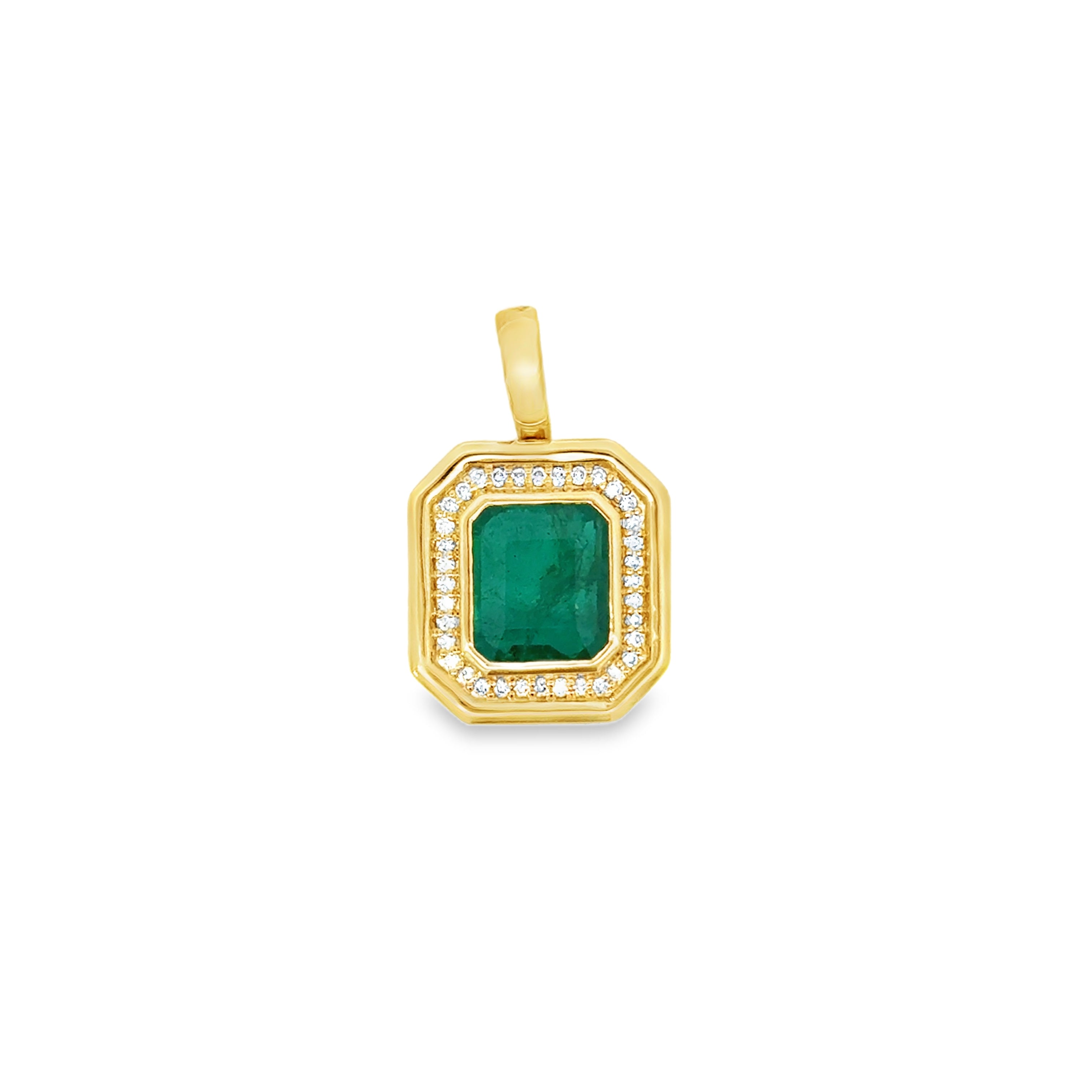 5.05 CARAT EMERALD AND DIAMOND PENDANT
