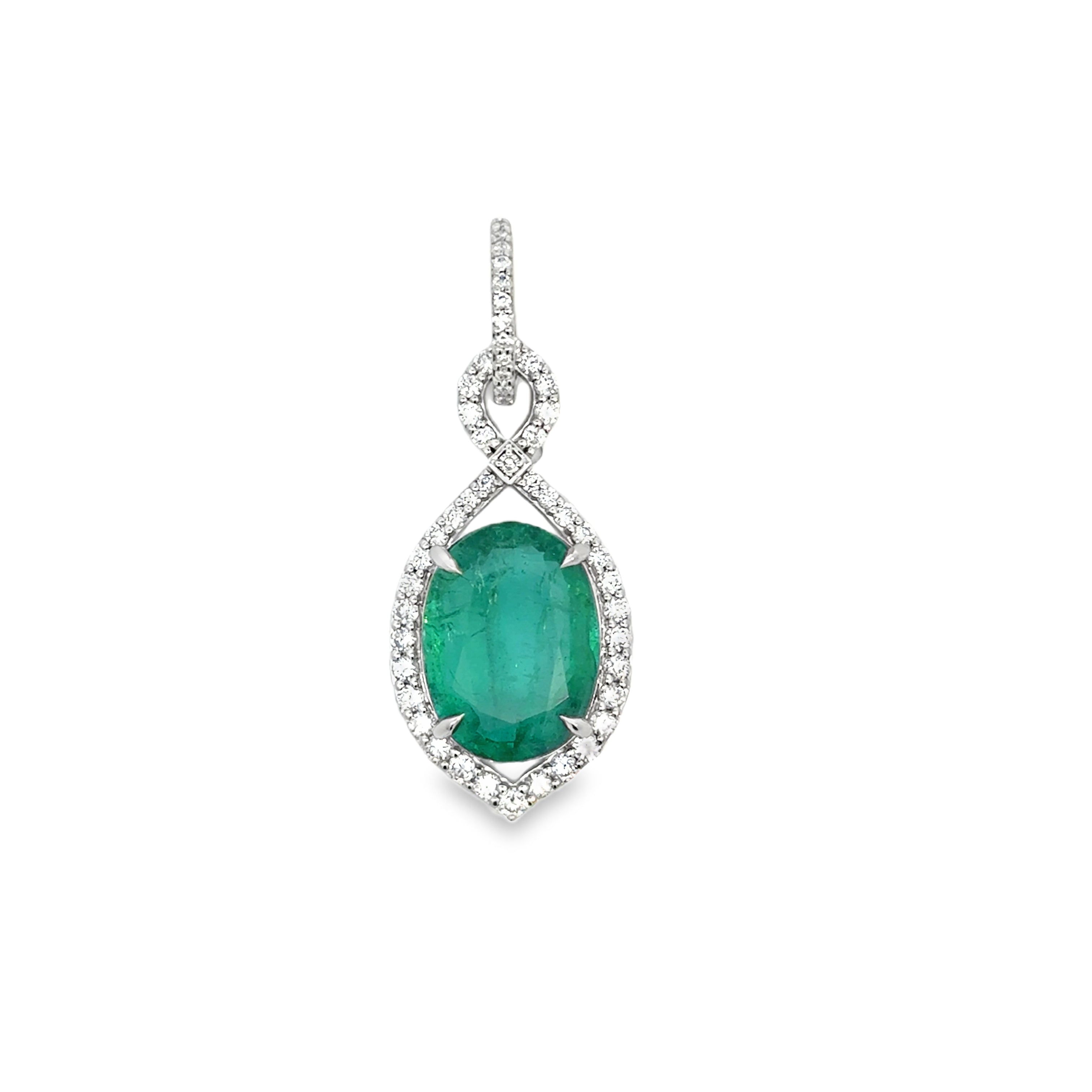 8.32 CARAT EMERALD AND DIAMOND PENDANT