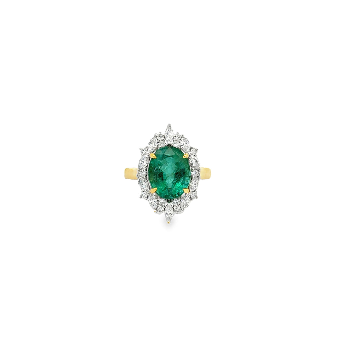 4.22 CARAT EMERALD COCKTAIL RING