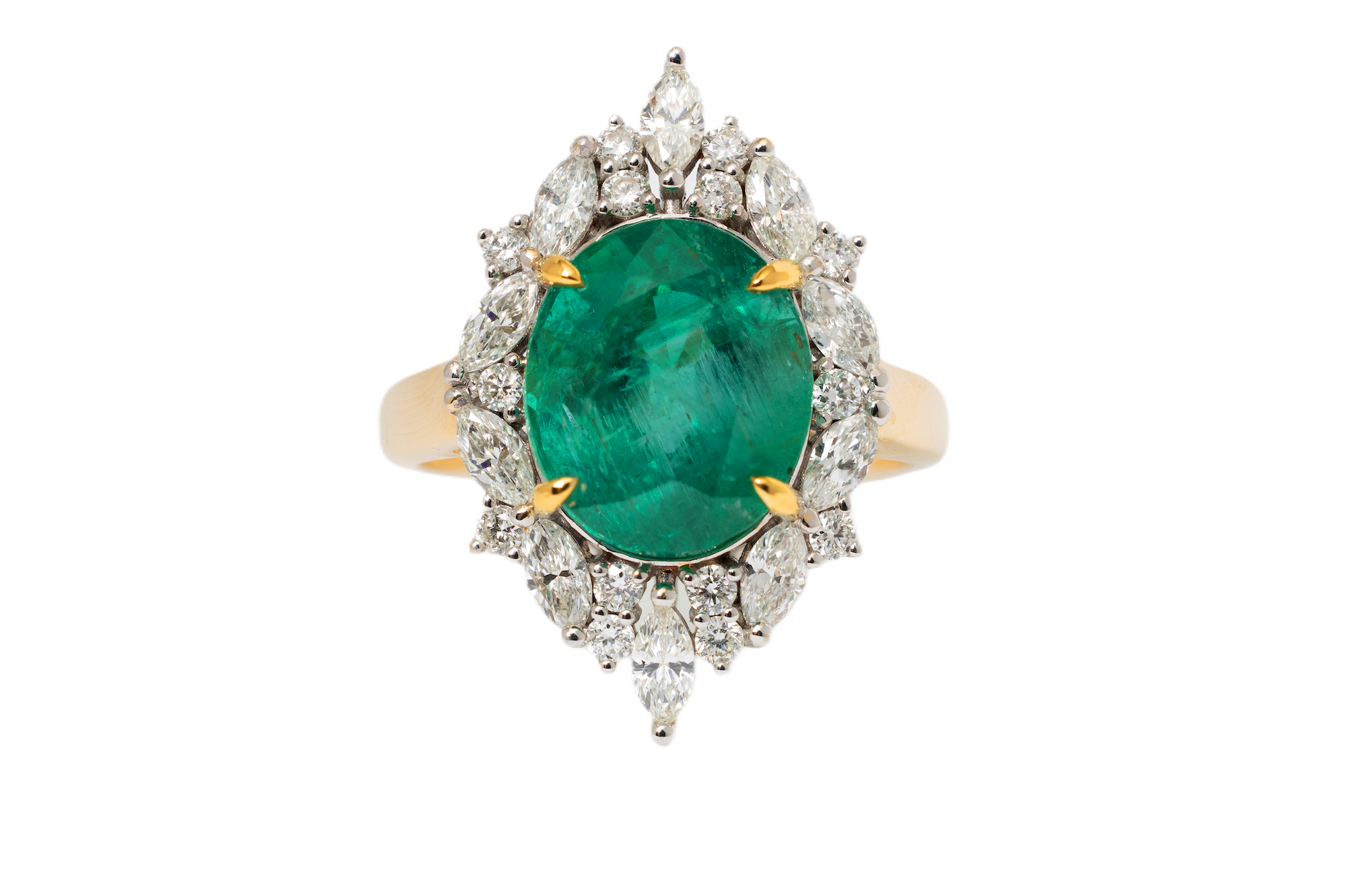 4.22 CARAT EMERALD COCKTAIL RING