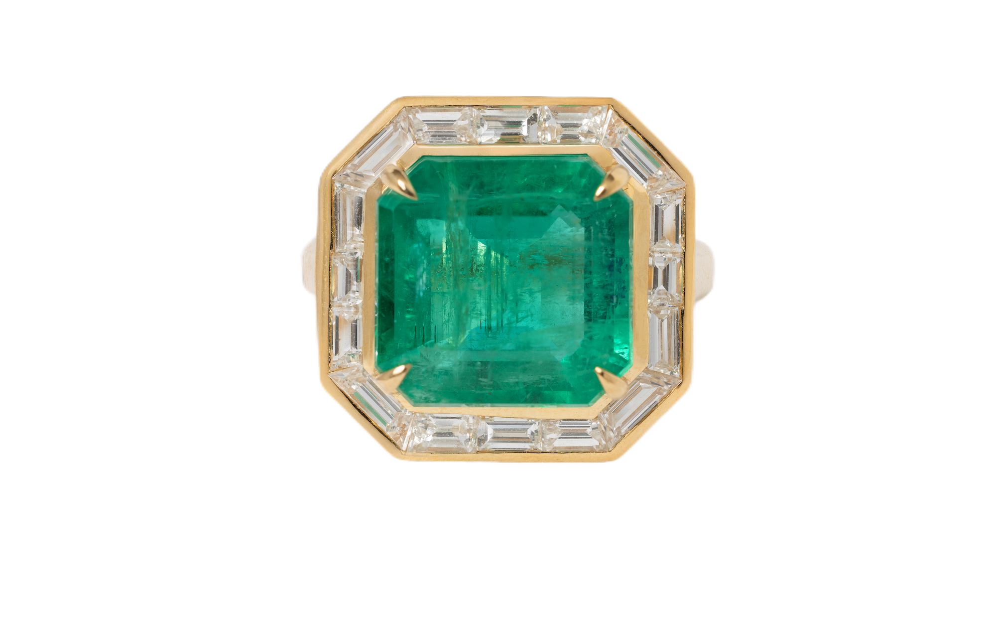 7.70 CARAT EMERALD AND DIAMOND RING