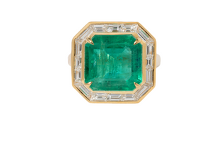 7.70 CARAT EMERALD AND DIAMOND RING