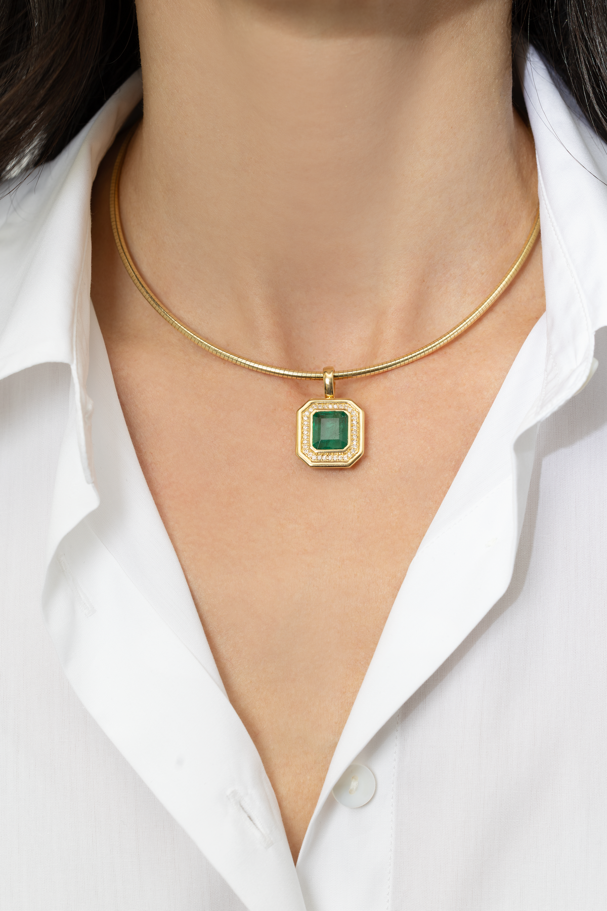 5.05 CARAT EMERALD AND DIAMOND PENDANT