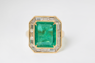 6.80 CARAT EMERALD AND DIAMOND RING