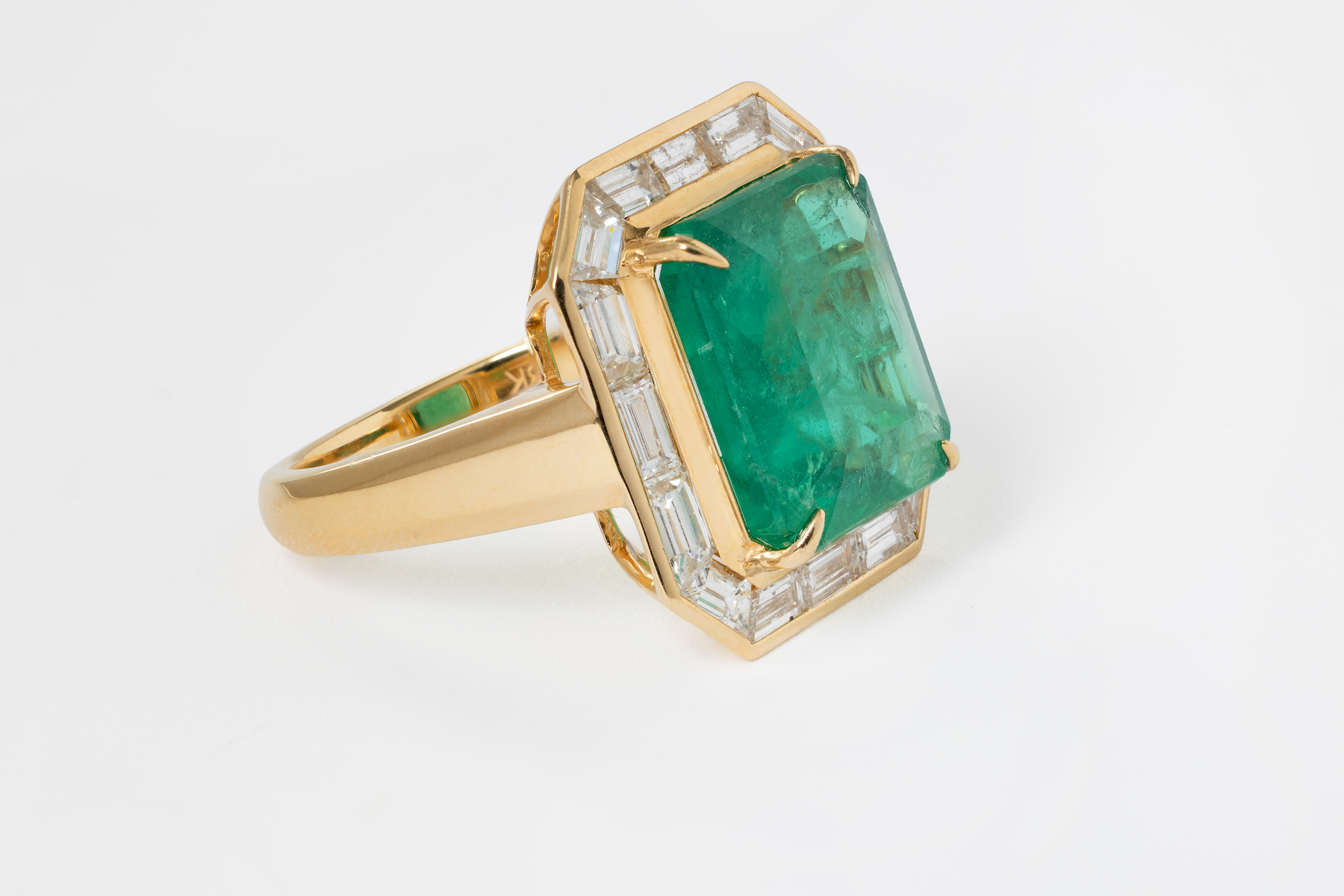 7.70 CARAT EMERALD AND DIAMOND RING