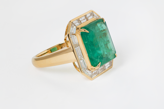 7.70 CARAT EMERALD AND DIAMOND RING