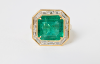 7.70 CARAT EMERALD AND DIAMOND RING