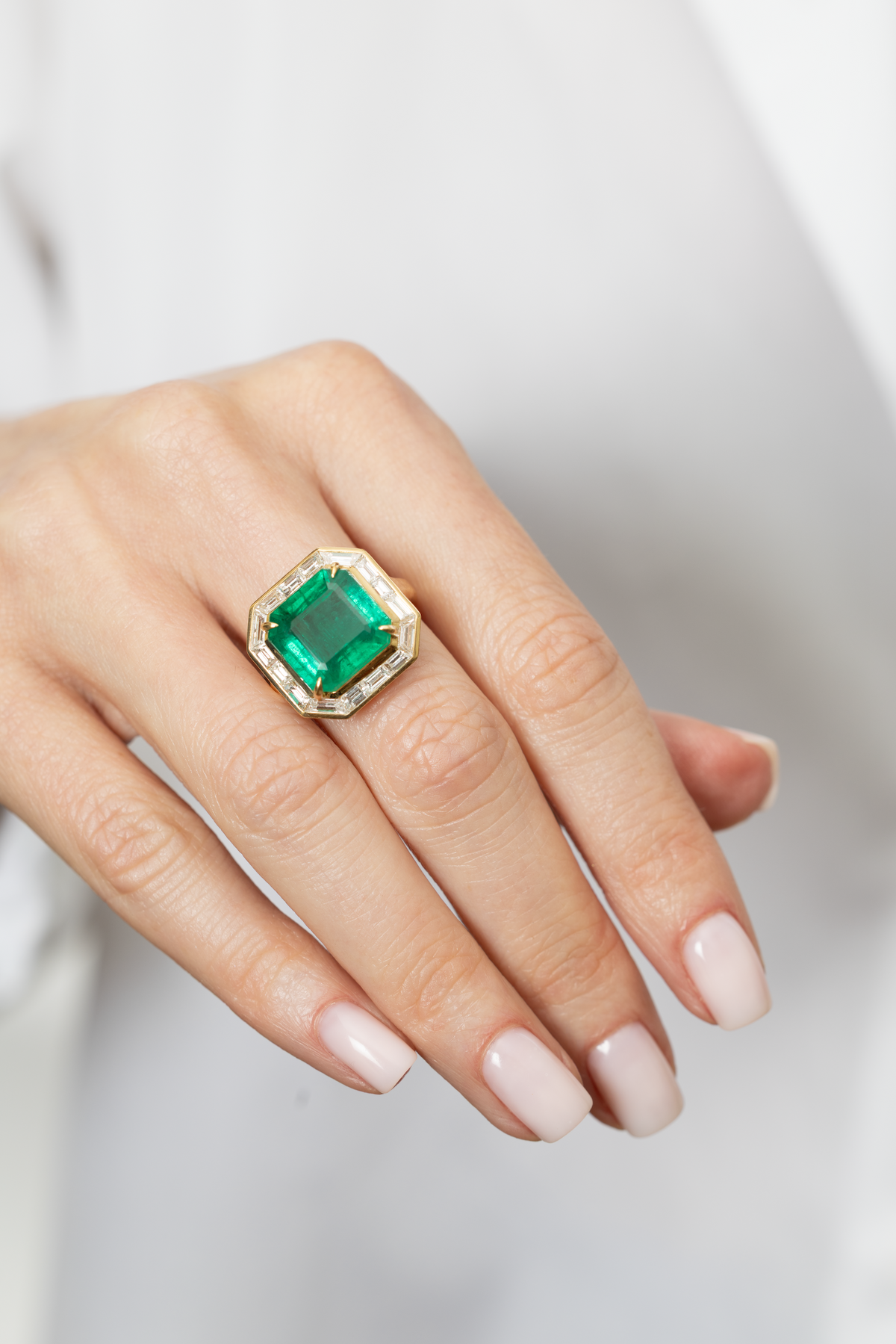 7.70 CARAT EMERALD AND DIAMOND RING