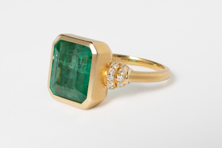 5.26 CARAT EMERALD AND DIAMOND RING