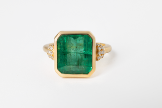 5.26 CARAT EMERALD AND DIAMOND RING