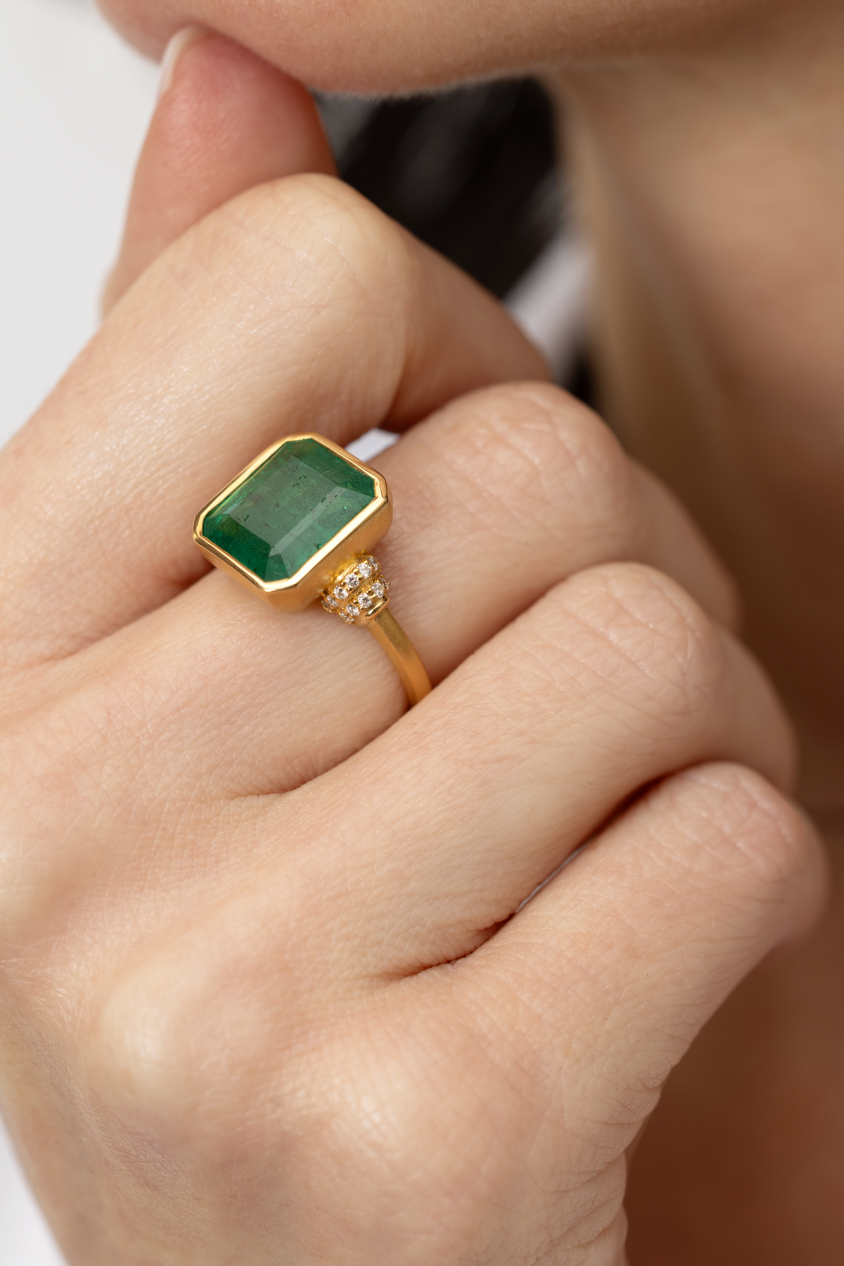 5.26 CARAT EMERALD AND DIAMOND RING