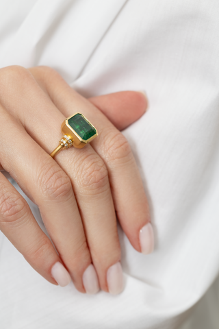 7.55 CARAT EMERALD AND DIAMOND RING