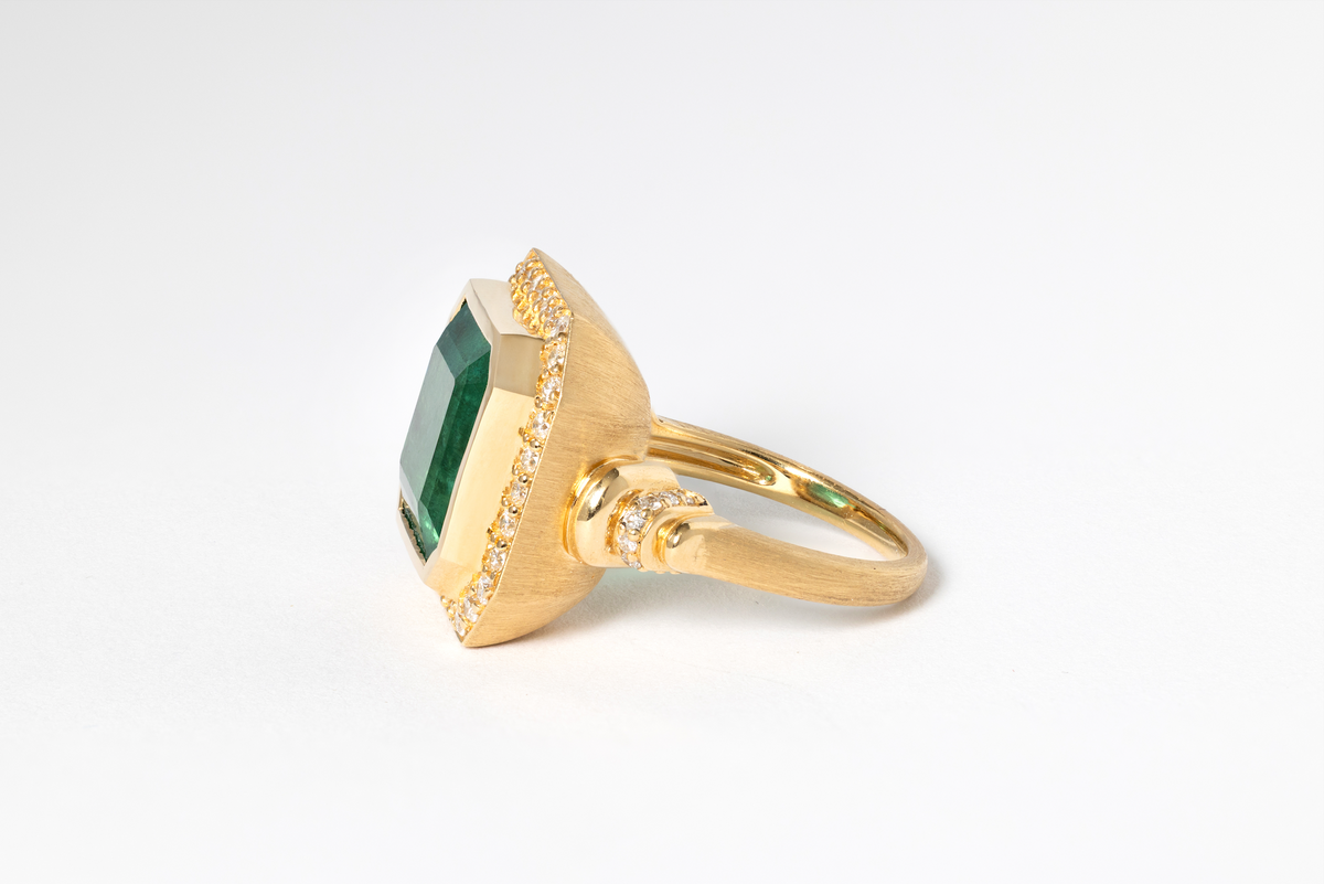 8.61 CARAT EMERALD AND DIAMOND RING