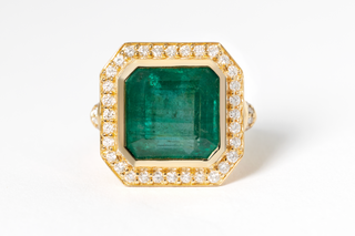 8.61 CARAT EMERALD AND DIAMOND RING