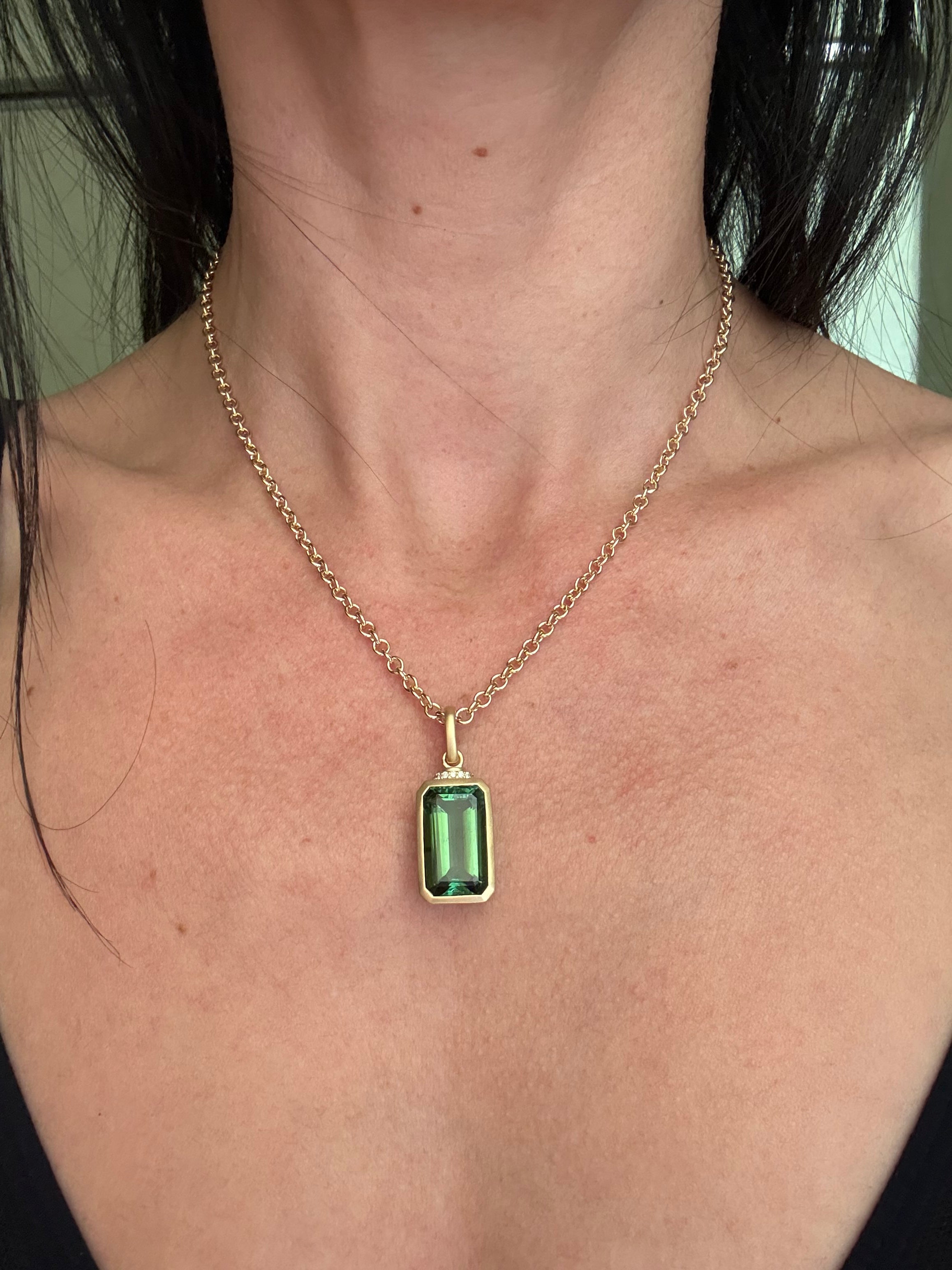 7.73 CT TEAL TOURMALINE NECKLACE