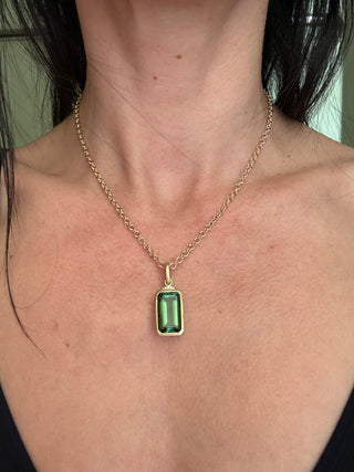7.73 CT TEAL TOURMALINE NECKLACE