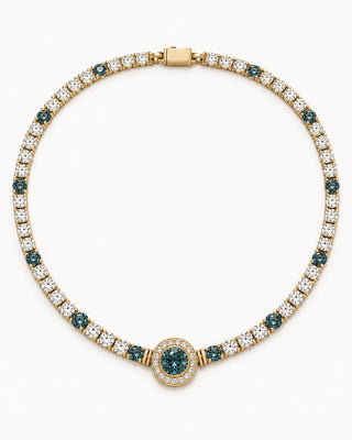 MONTANA SAPPHIRE AND DIAMOND THEA NECKLACE