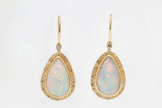 21.20 CARAT OPAL AND DIAMOND EARRINGS