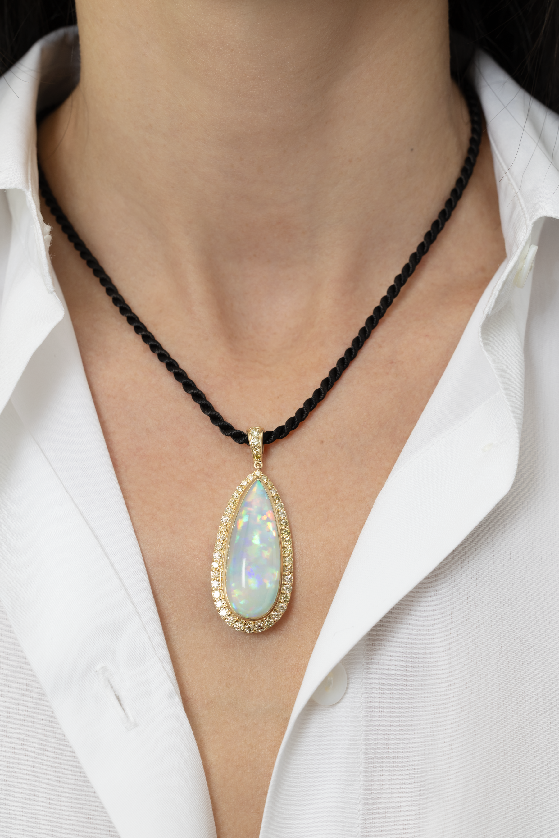 23.06 CARAT OPAL AND DIAMOND PENDANT