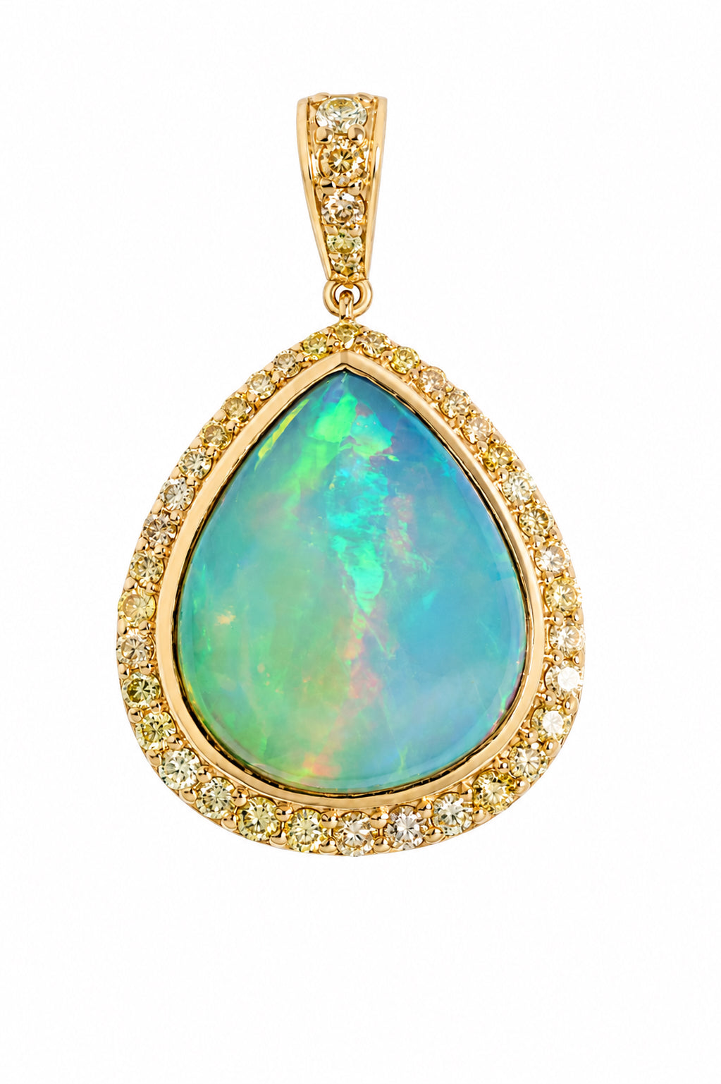 11.01 CARAT OPAL AND DIAMOND PENDANT