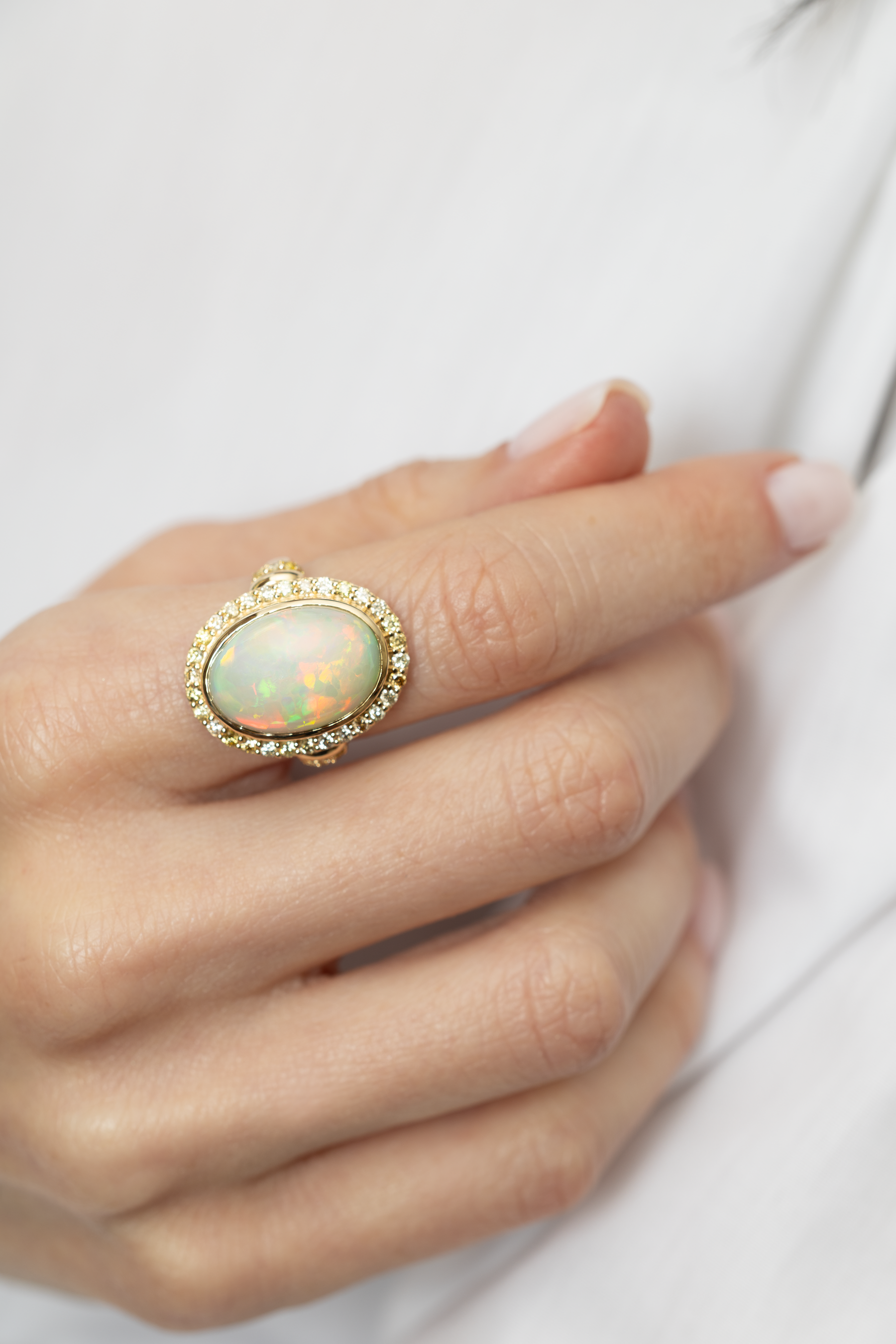 7.59 CARAT OPAL AND DIAMOND RING