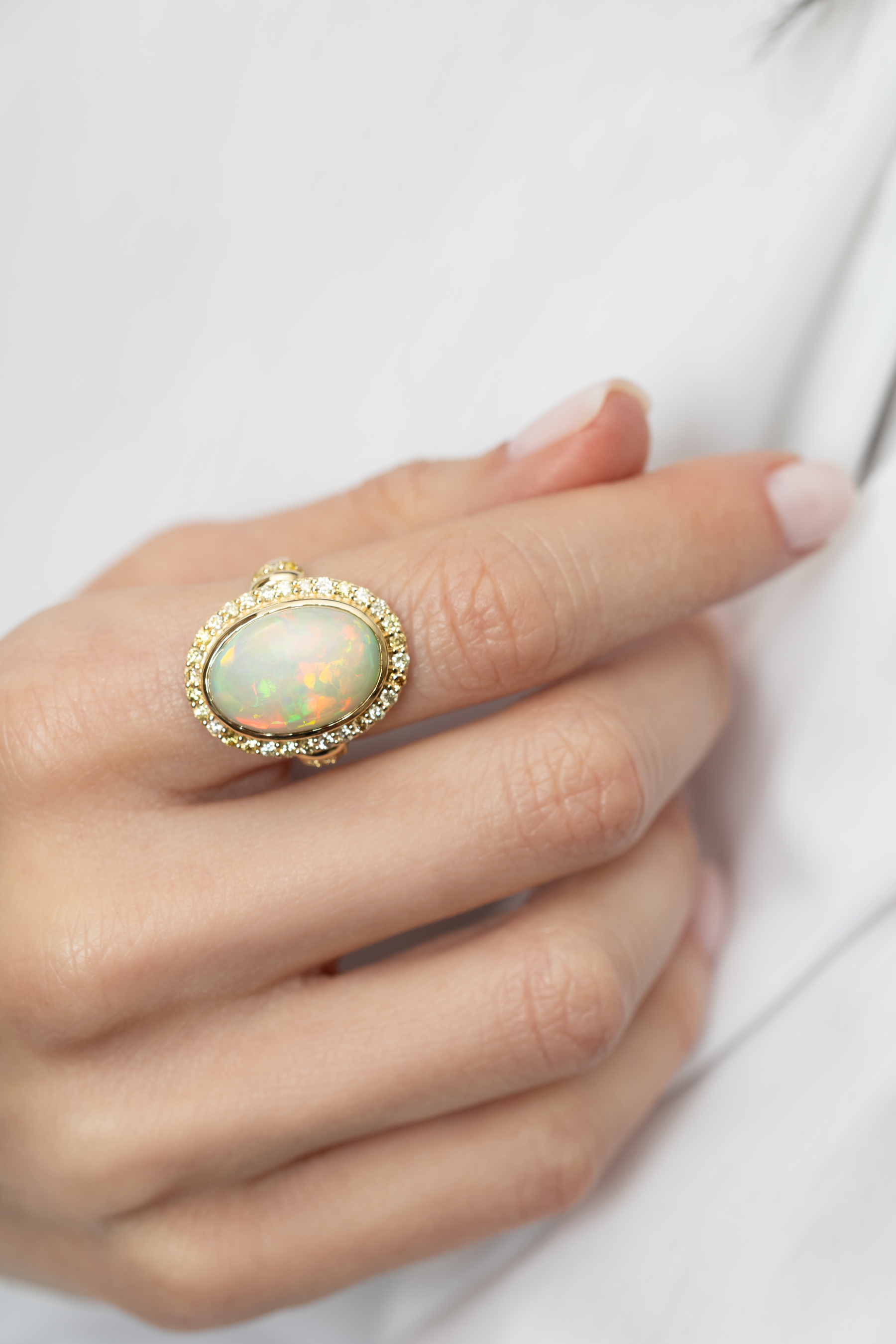 7.59 CARAT OPAL AND DIAMOND RING