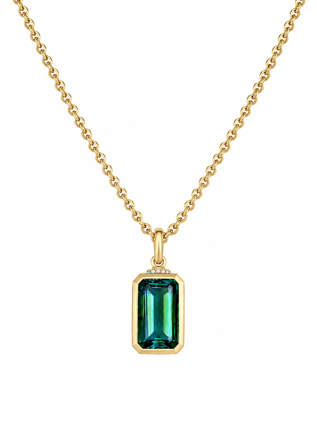 7.73 CT TEAL TOURMALINE NECKLACE