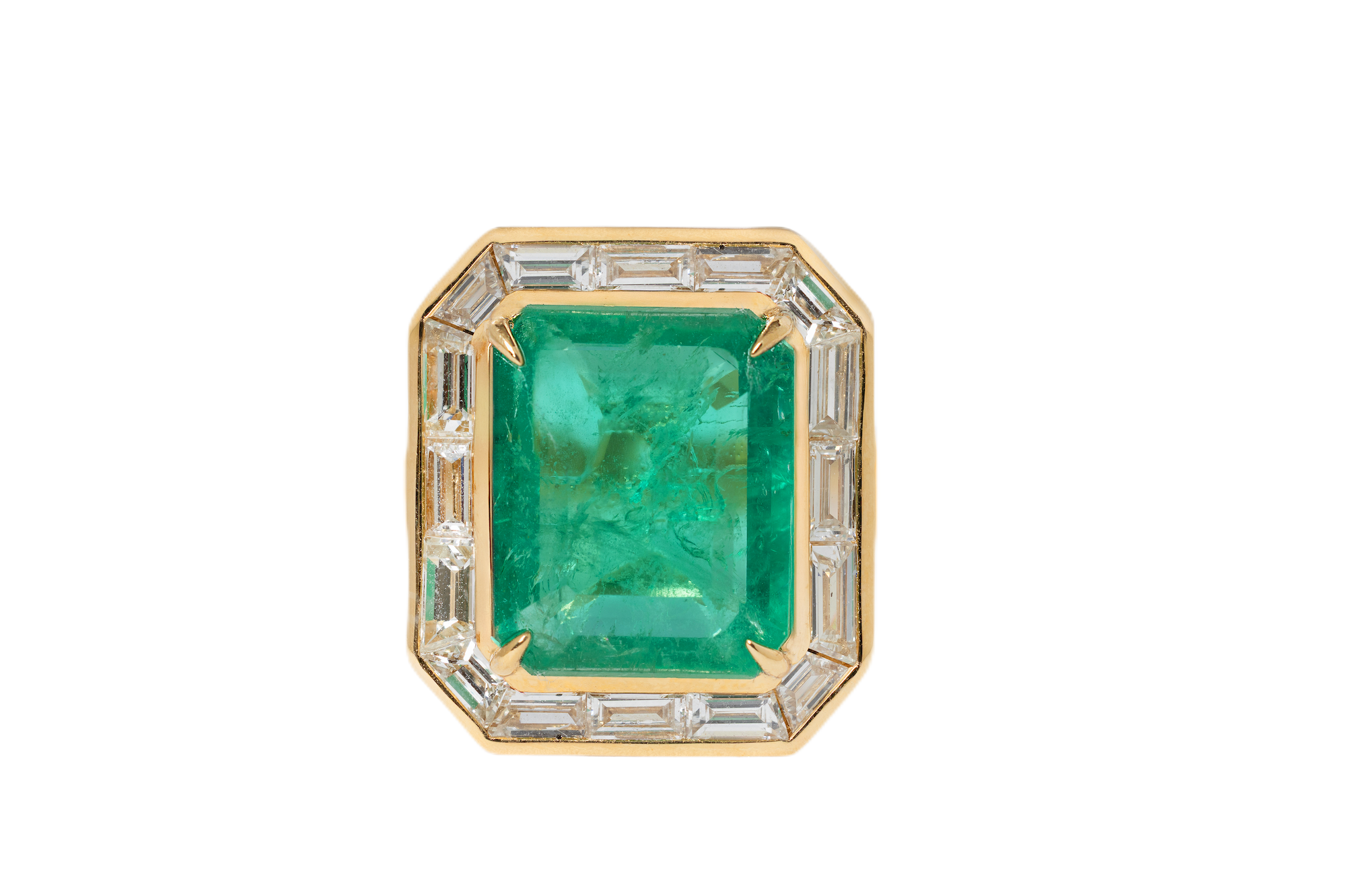 6.80 CARAT EMERALD AND DIAMOND RING